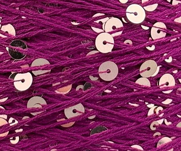 Art. Brillante 260 m / 100 g – Baumwolle mit Maxi-Pailletten col. Magenta